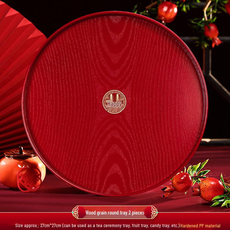 Red Festive Wedding Serving Tray for Fruit and Candy