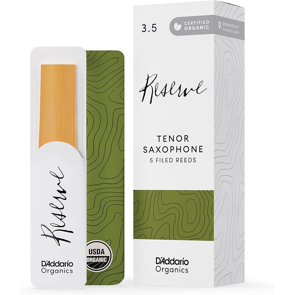 D'Addario WoodWinds Daddario Reed Tenor Saxophone USDA Organic Certified RESERVE ODKR0535 [Hardne...