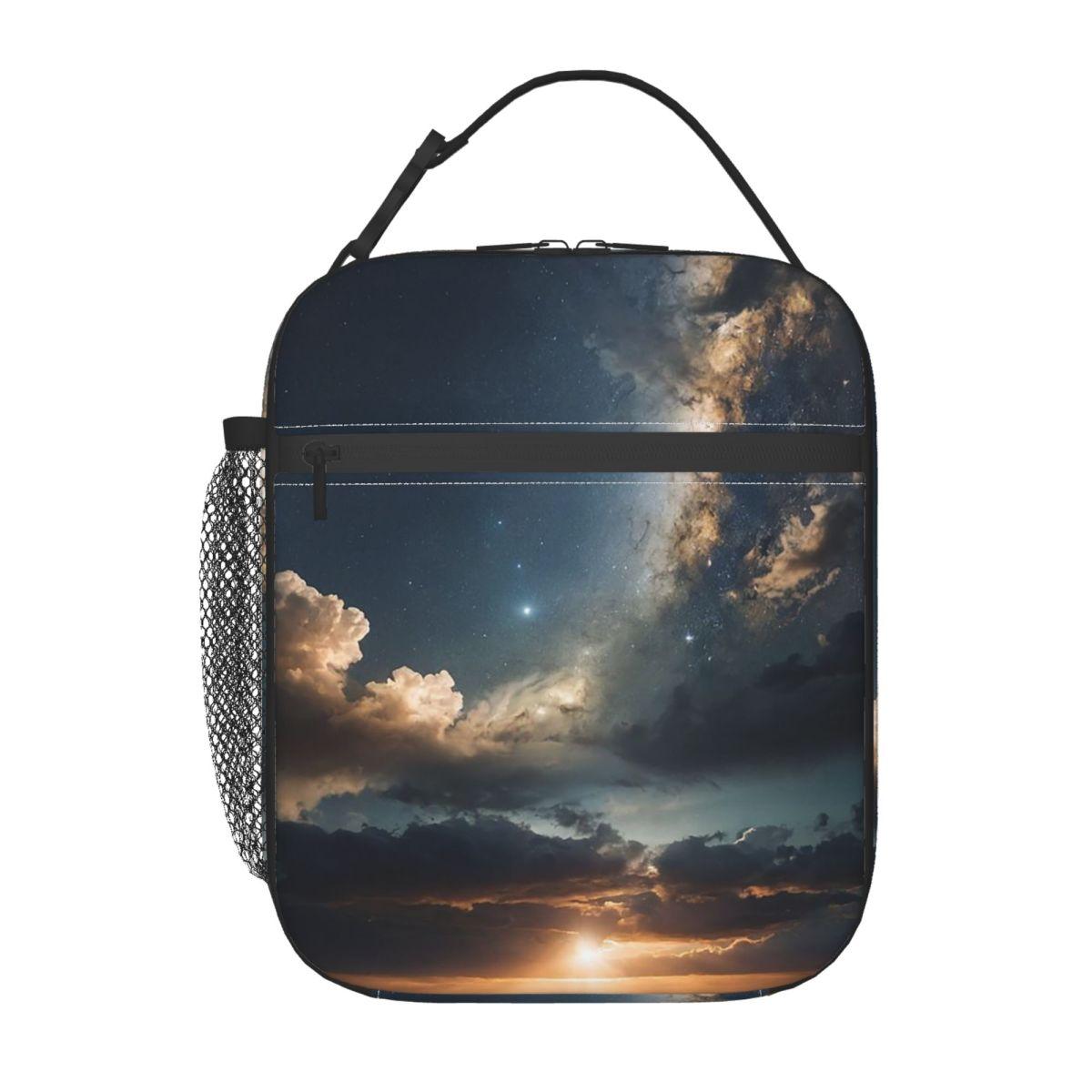Starlit Sky Milky Way Starry Insulated Lunch Bag for Women Kids Portable Food Boxes Thermal Lunch Box Tote One Size