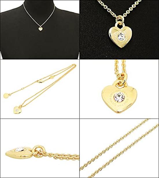 Marc Jacobs J341MT1PF21 Gold and Crystal Heart and Star Necklace and Earrings Set for Women (2-Piece Set) [Outlet] [Brand] [Used]