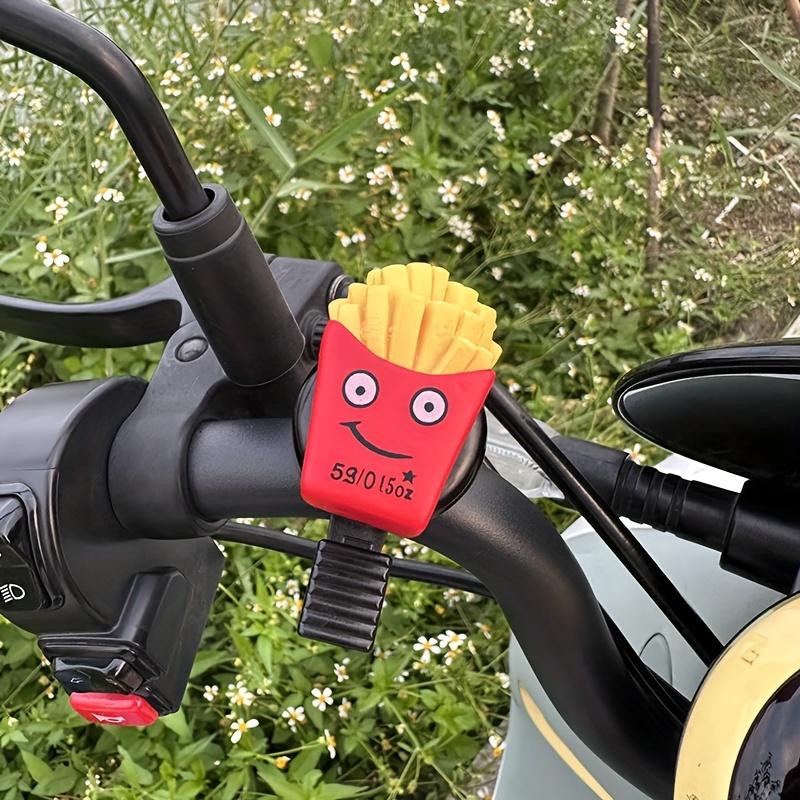 1pc Playful Food Themed Bicycle Bell Fun Outdoor Riding Accessories with Smile Burger and Fries Design