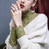 Winter And Lace Autumn Undercoat Womens High Neck Slim Fit Plush Thickened Western Fashion Body Shirt Winter New Style