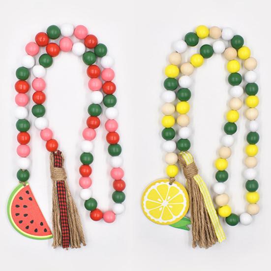 

Гирлянда из деревянных бусин Летний лимон с кисточками Многоуровневая портативная дыня Деревянные бусины Нить для спальни