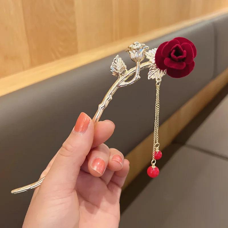 New Retro Temperament Pearl U-shaped Hairpin Pill Head Plate Hair Ware Hairpin Hairpin Headwear