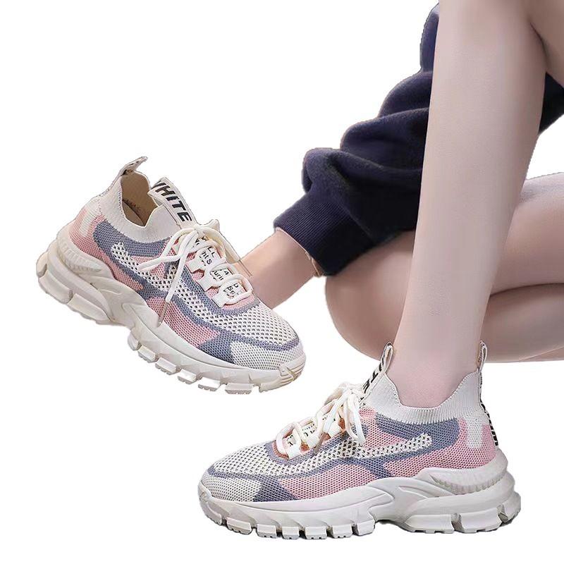 Dad shoes women's new summer thick-soled versatile running shoes mesh breathable and lightweight little white sneakers