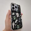 Hexen-Schädel-Kunsthülle Kompatibel mit iPhone 16 Pro, Ästhetische Dunkle und Grüne Hexerei Skelettknochen Hülle für iPhone 16 Pro, Trendige Coole TPU