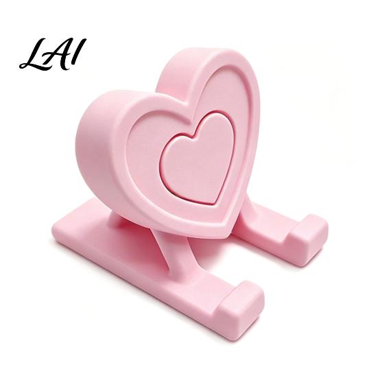 Desktop Phone Mount 3D Printed Heart Holder Love Shape Mobile Stand Stand Cell Tablet Desk Mount Valentine's Day Gift Reusable