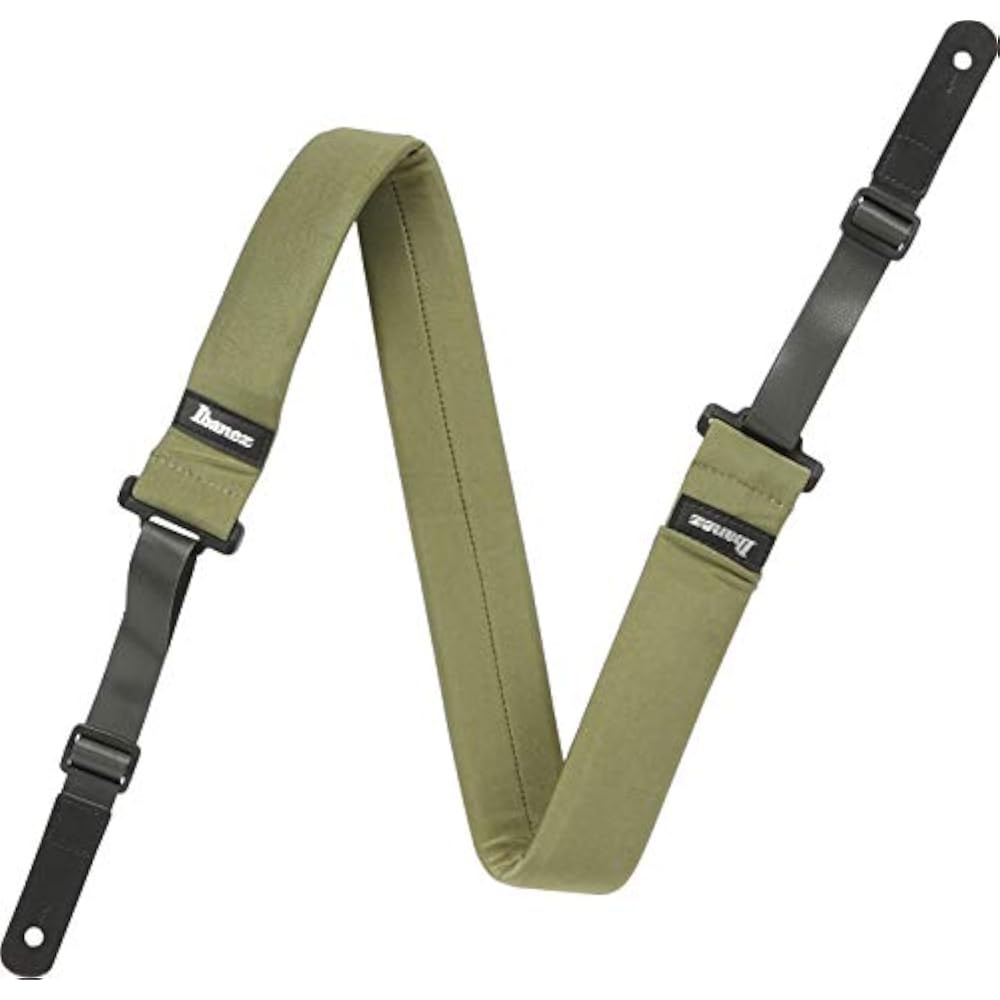 Ibanez POWERPAD Strap (Moss Green) GSF50-MGN, featuring a soft, comfortable fit