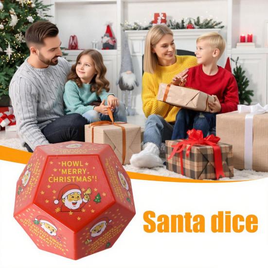 Christmas Santa Swap Gift Exchange Dice 3 x 3in Exchange Gifts Family Game Dice Christmas Stocking Stuffers for Xmas Party Family Night Holiday