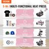 8 in 1 Heat Press Machine 15x15 in 30oz Tumbler Press T-Shirts Black
