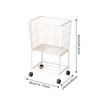 Movable Dirty Clothes Basket With Wheel Double-Layer Clothes Storage Trolley Storage Basket Bathroom Carbon Steel Clothes Basket