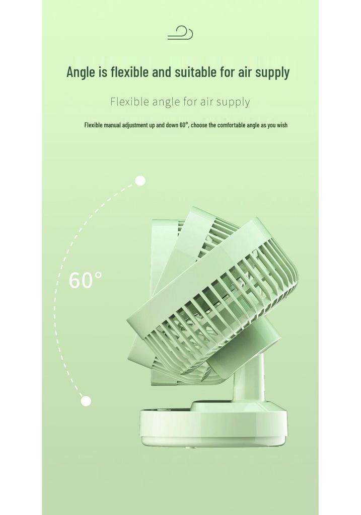 Compact Rechargeable Desktop Fan with Long Battery Life & Oscillation for Office Workers