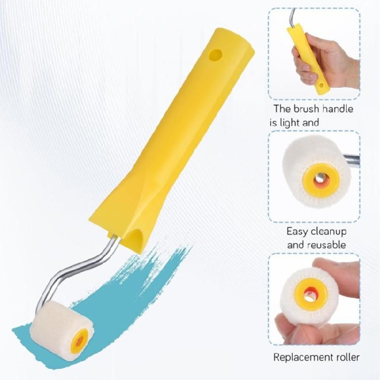 Portable 1Inch Touch Up Paint Roller Set With 4 Refill Heads Roll Brush For Seamlessly Corner And Edges Coverage