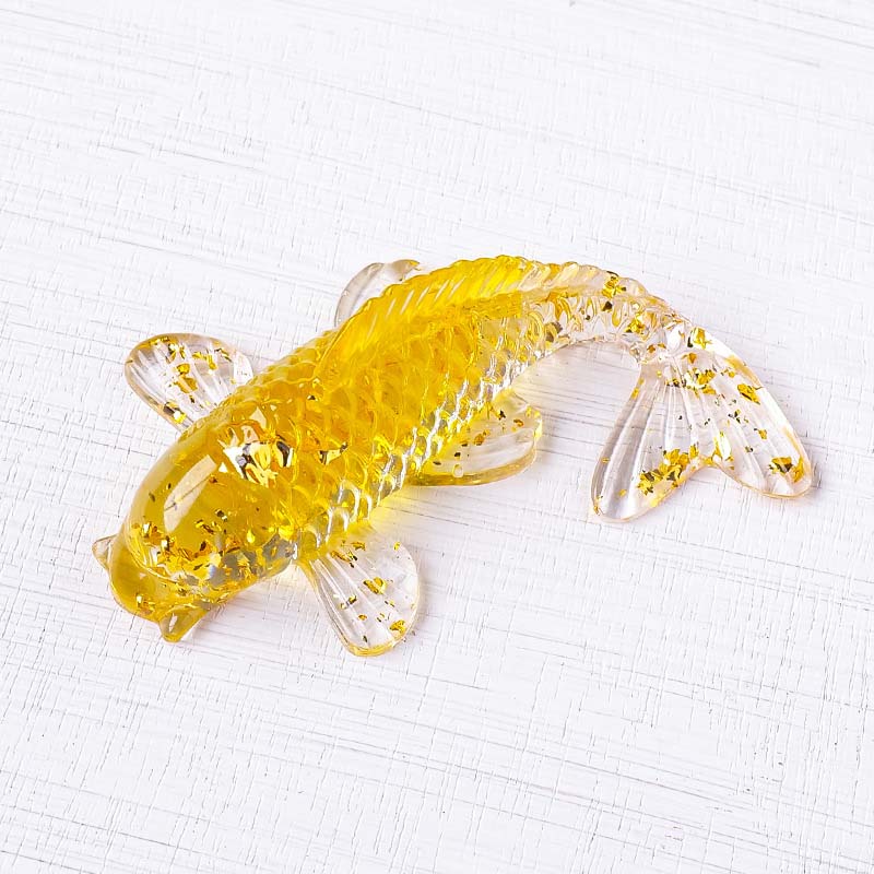 1pc Natural Crystal Crushed Stone Koi Fish Figure Ornament Drip Gel Small Goldfish Gifts Desktop Beautiful Jewelry