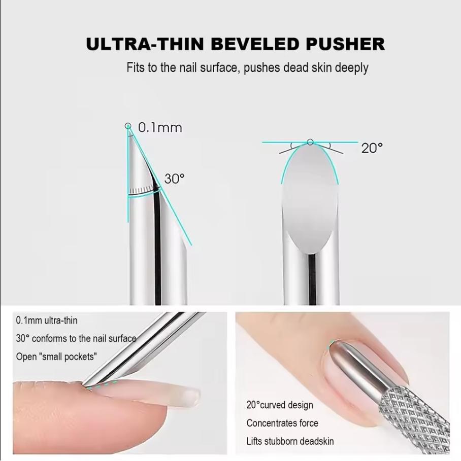 Xiaomi Double-Headed Stainless Steel Cuticle Remover Nail Pusher Exfoliation Prep Tool Bevel Shovel Manicure Pen Nail Art Tools
