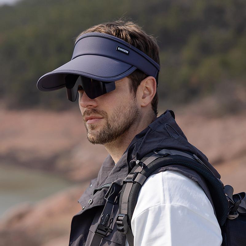 9244 Summer UV protection sunglasses integrated duck tongue baseball empty top hat men's outdoor sports sunshade sun protection hat