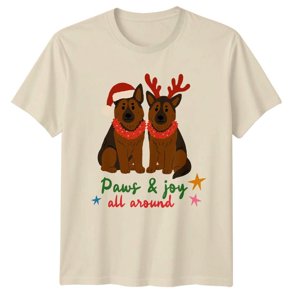 Paws Joy All Around Christmas Dogs Holiday Unisexs Unisexs Graphic Tee