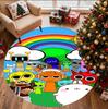 Sprunki Game Pattern Round Rug, Indoor/Outdoor Mat, for Picnic, Gameroom, Bedroom, Office, Living Room, Home Decor Carpet, Birthday Gift