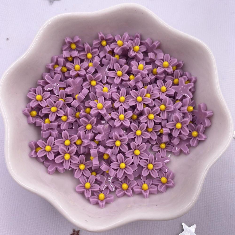 100 bucăți 7 mm rășină 3D mini flori autocolant pentru unghii cu caractere Clipbook nunta decal de decorare arta unghiilor artizanat