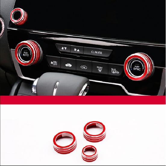

Red Aluminum AC Switch Knob Trim Ring Covers Kit For Honda CRV CR-V 17-2020