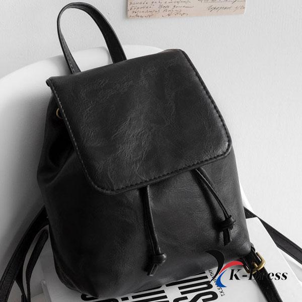 Mini sac à dos à rabat en cuir vintage (2 couleurs)