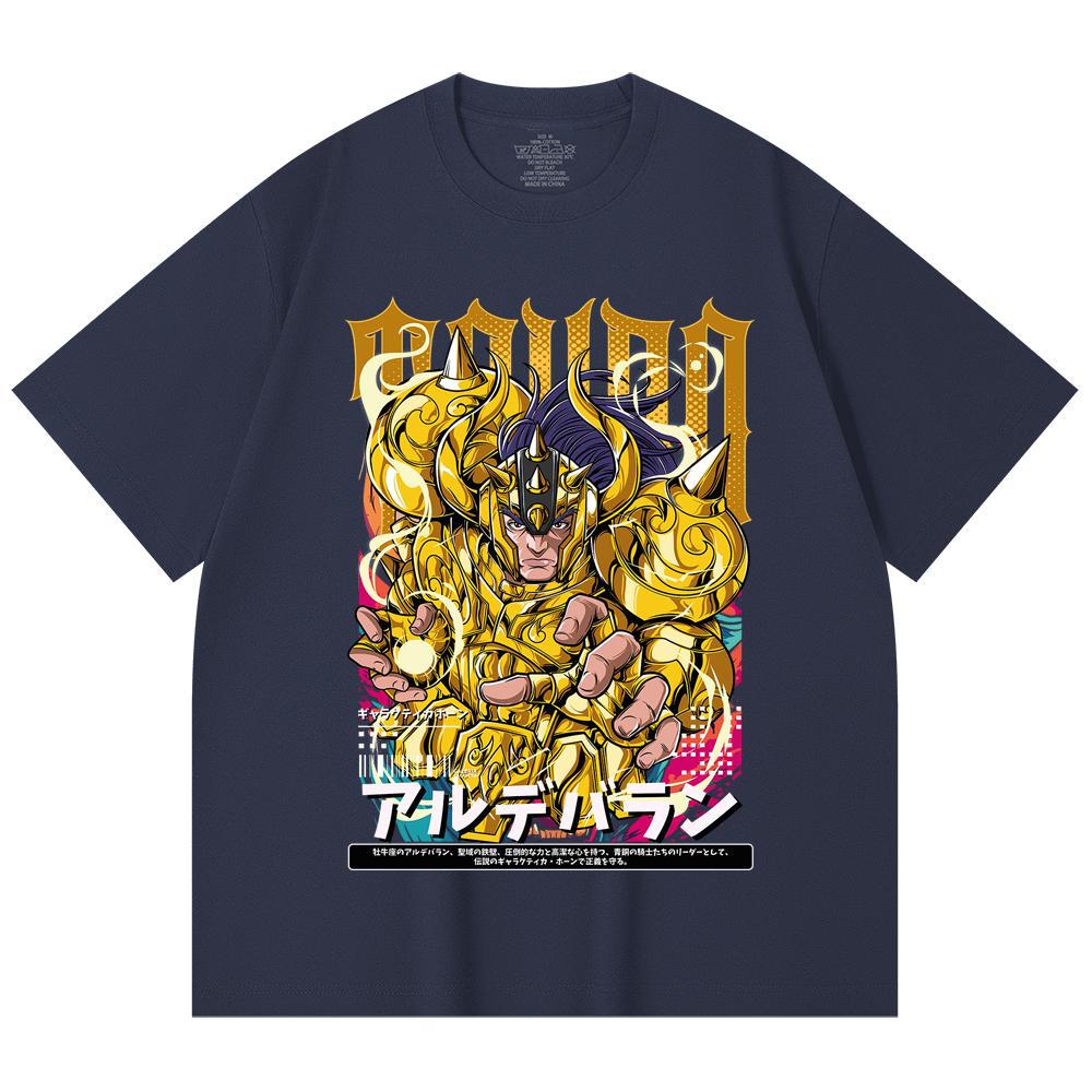 230 Gsm 100% Cotton Saint Seiya V27 Tauro Print Unisex Heavy Cotton T Shirt