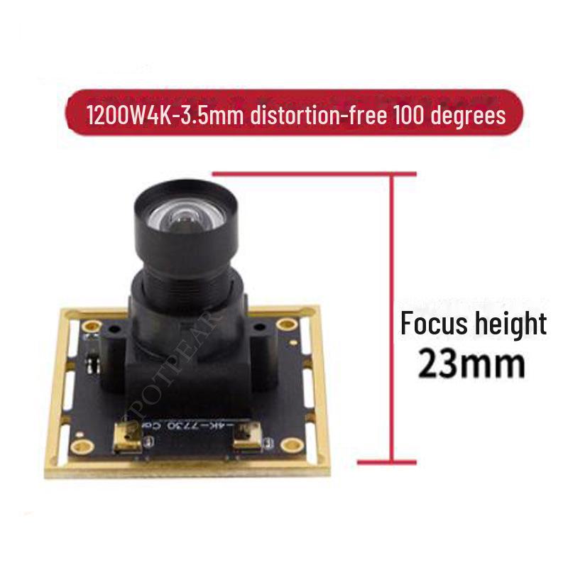 Cameră industrială USB de 1200 W cu senzor IMX377: Unghi larg, fără distorsiuni, compatibil cu Android, Raspberry Pi și Linux. Nu este nevoie de șofer.