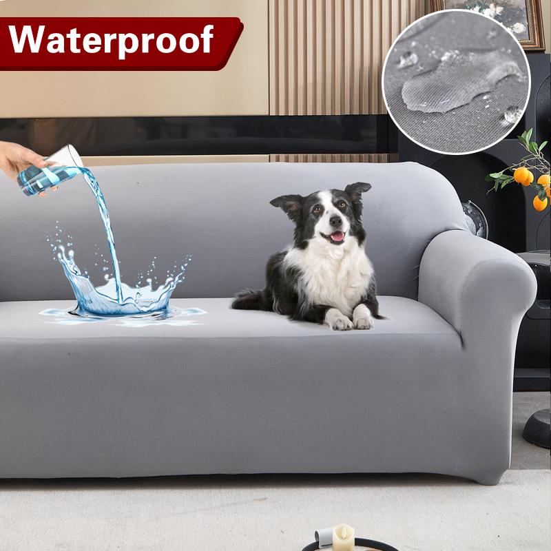 Housse de canapé extensible résistante à l'eau 1/2/3/4 places Housse de canapé en forme de L Housse de canapé universelle Protection de meubles Housse 1 pièce