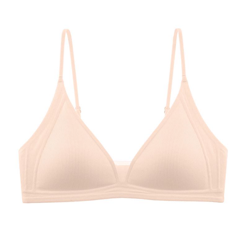 Kang Hou Original Thin Strap French Style Deep V Triangle Bra for Small Chests - Comfortable, Light Summer Wear