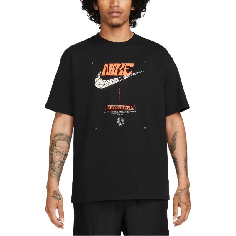 Nike T Shirts Men's Black Crew Neck Moderate HF0488-010