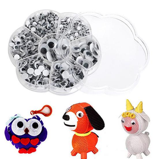 500Mixed Size Self-adhesive Round Wiggle Googly Eyes for Doll