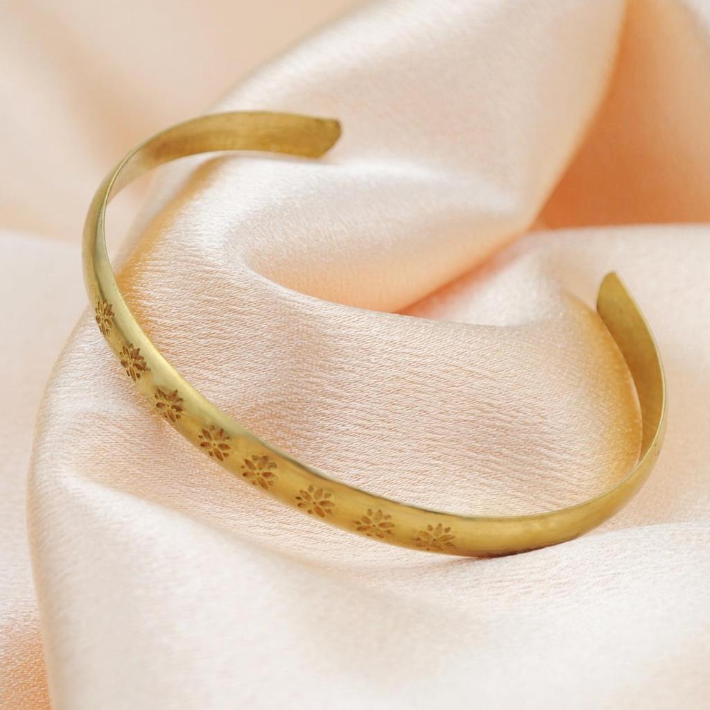 Metal Retro Style Flower Girl Adjustable Half-Open Thin Artistic Chinese Bracelet