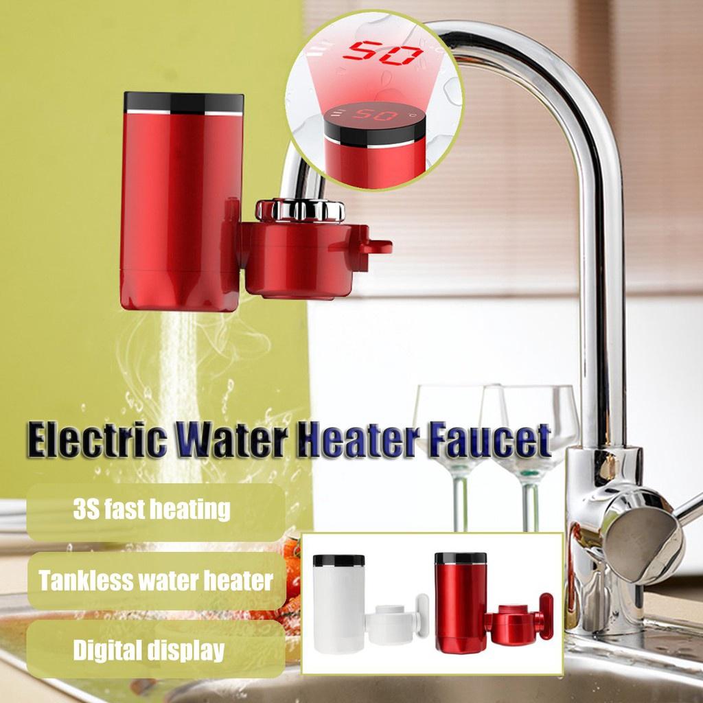 

220 В переменного тока Мгновенный электрический кран Водонагреватель Безнапорный нагрев воды Кухонный кран Цифровой дисплей 3000 Вт белый