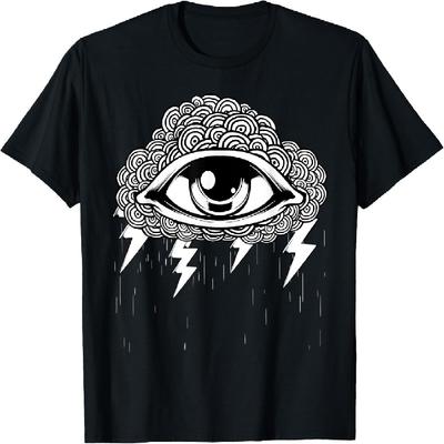 All Seeing Eye Hypnosis Sky Thunder Occult Witch Cloud T-Shirt