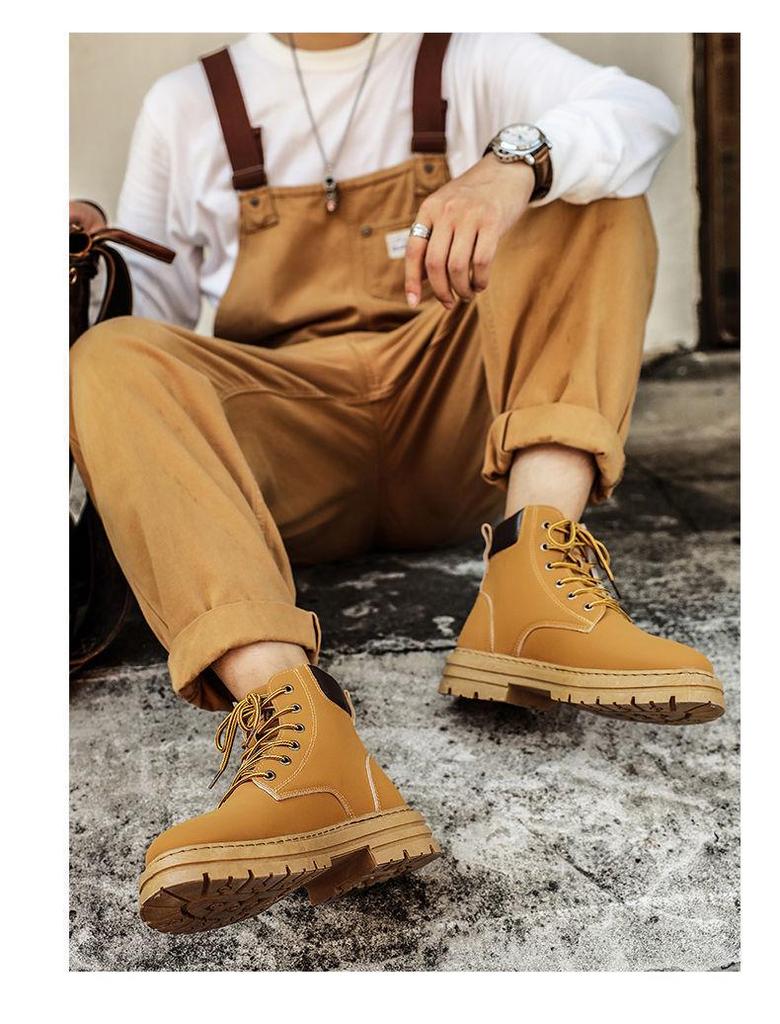 Men's Autumn High-Top Martin Boots, British Style, All-Match Thick-Soled Trendy Korean Short Boots