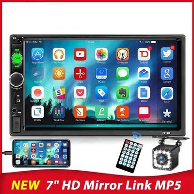 Car Stereo 2 Din Car Radio 7 Inch MP5 Player with HD Touch Screen Digital Display Bluetooth Multimedia Player Support USB SD Aux-in