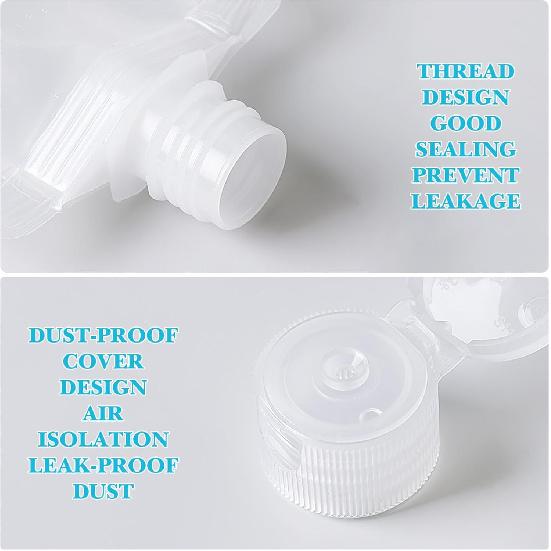 Travel Size Refillable Empty Squeeze Pouch, 30ml Stand Up Pouch Toiletry Lotion Gel Squeezable Bags Plastic Toiletry Containers for Travel Toiletries