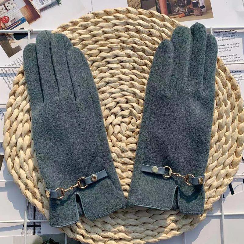 Thermal Gloves, Piled And Thickened Driving, Riding, Finger Gloves, Outdoor Sports, German Velvet Touch Screen Gloves, Women