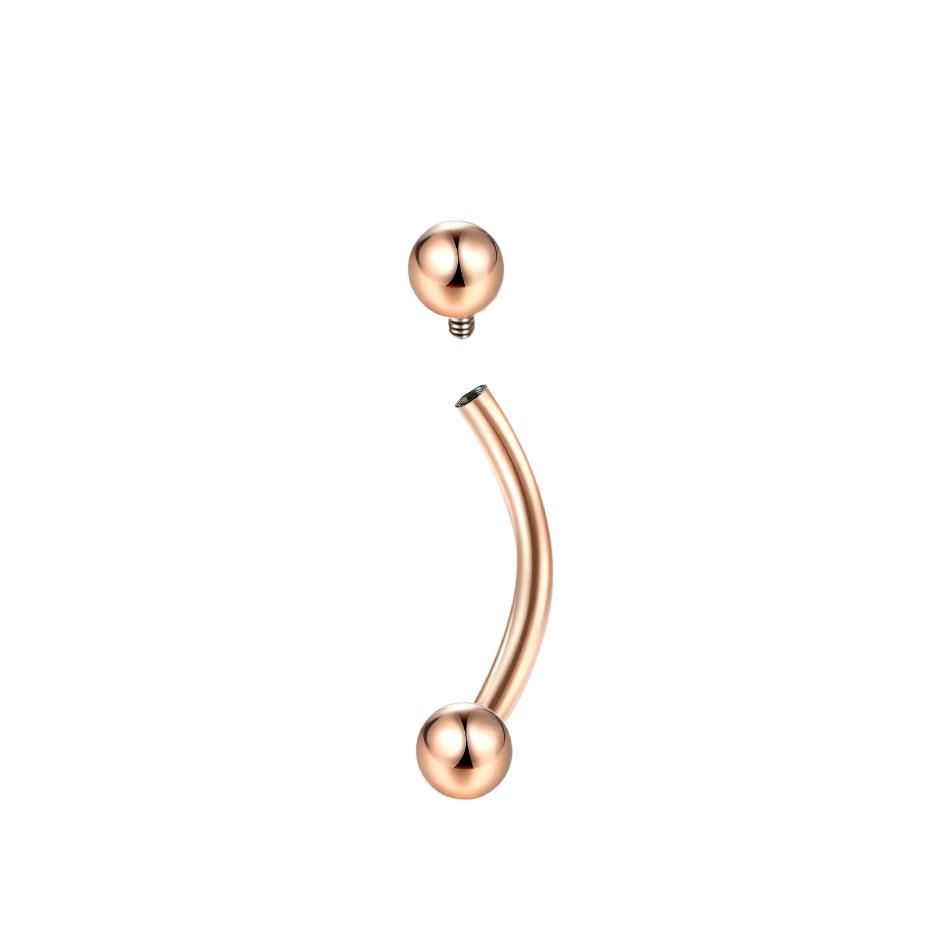 1PC Titanium Eyebrow Piercings Curved Banana Internally Threaded Jewelry Belly Button Navel Earring Lip Tongue Pircings 14G 16G