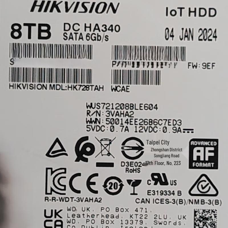 

Hikvision IoT Series Surveillance Hard Drive