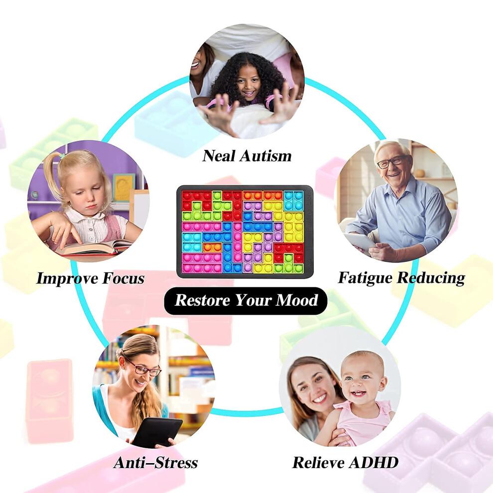 Pop It Fidget Toy with Dual Play Modes, Educational Sensory Puzzle for Kids and Adults Autism Relief