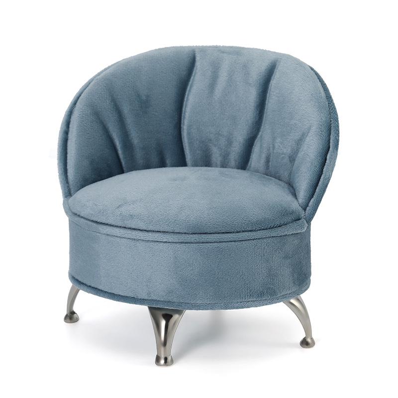 

Creative Dutch Velvet Mini Jewelry Box - Exquisite, Compact Furniture-Shaped Storage for Rings and Necklaces Fog Blue