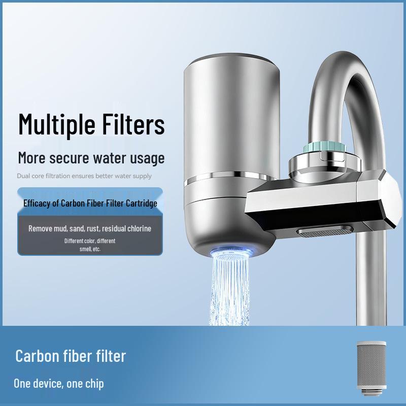 Smart Digital Faucet Water Purifier & Scale Inhibitor - Tap Filter for Kitchen & Bathroom, Detachable & Washable.