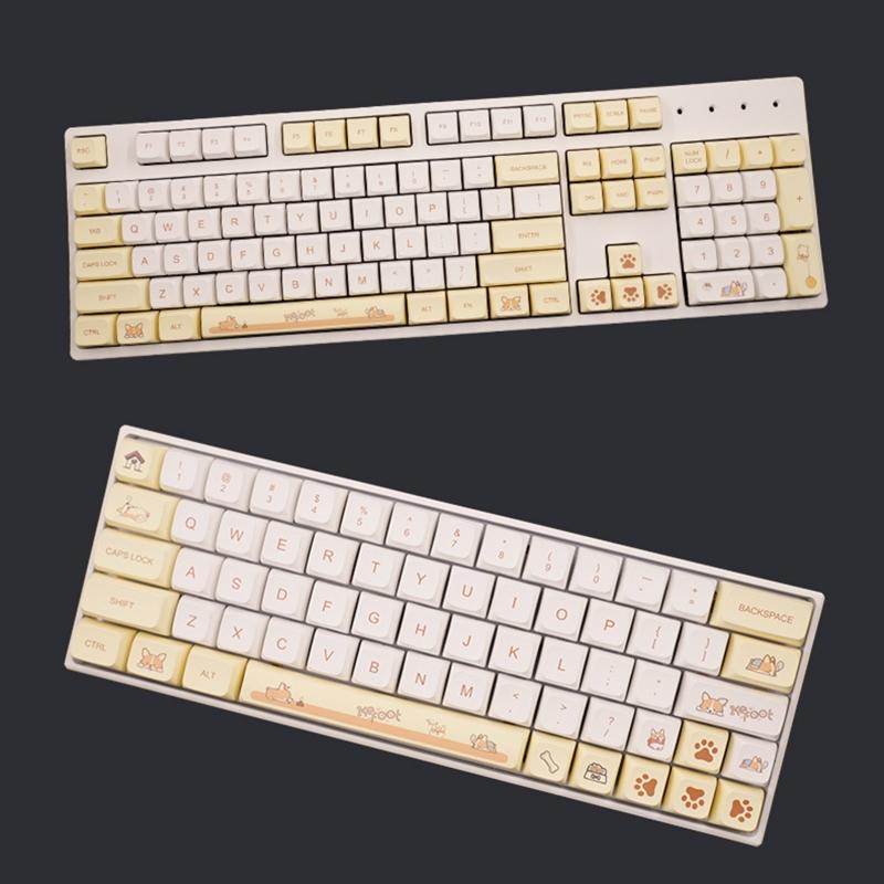 138 Keys PBT Keycaps DA Profile DYE SUB Personalized Cute Corgi Theme Keycap For  MX H Mechanical Keyboard