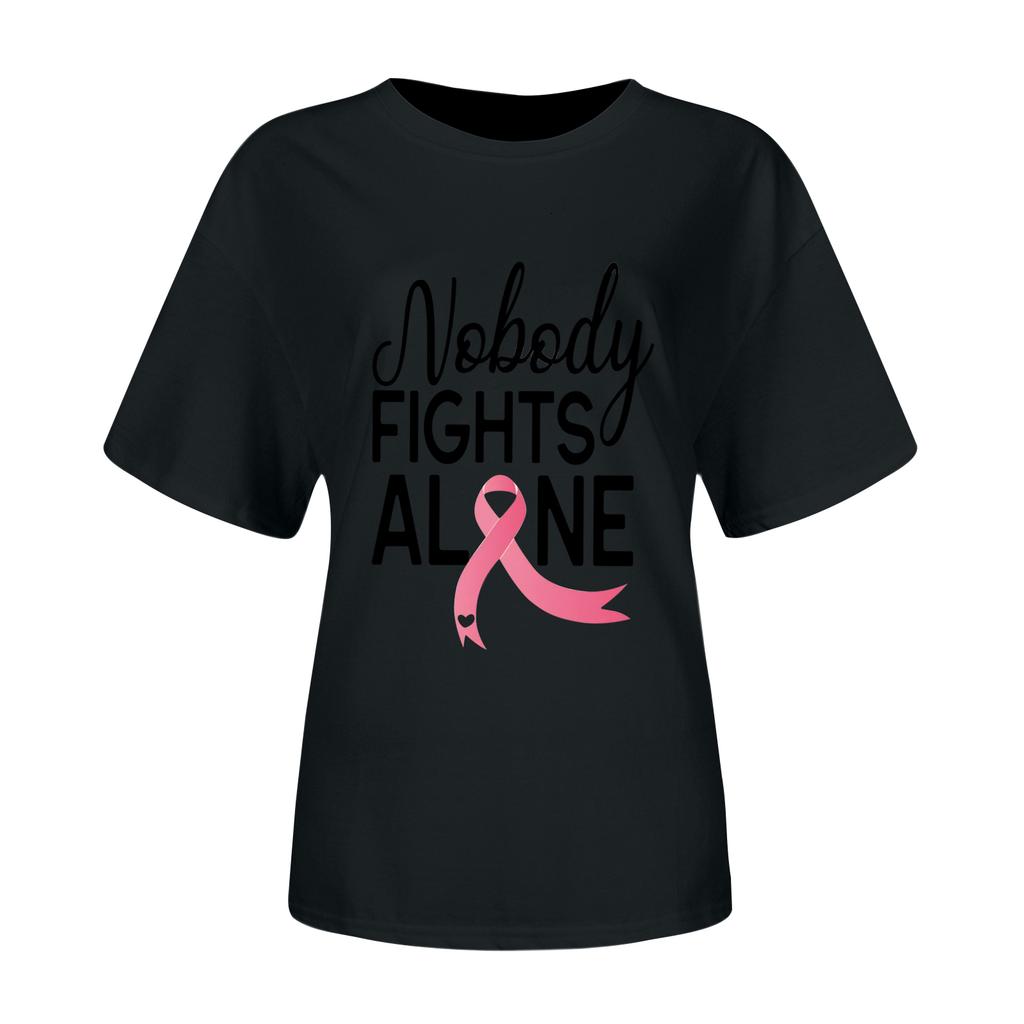 Women's Casual Halloween Breast Print T-Shirt Round Neck Pullover Short Sleeve Top