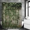 Ivy Wood Panel Shower Curtain, Bathroom Decorative Shower Curtain, Waterproof Shower Curtain With Hooks