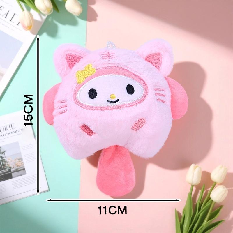 Hello Kitty Sanrio Plush Stuffed Toy Keychain Anime Peripheral Kuromi Doll Backpack Hanging Chain Holiday Gifts For Boys Girls