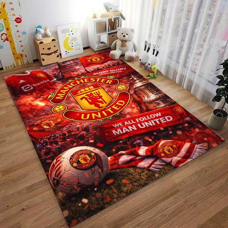 "Manchester United Logo Carpet with Soccer Design for Home Decor" Suitable for use as an anti-slip for living room bedroom sofas