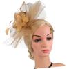 Chapeau Fascinator Filet Chapeau Cocktail avec Pince à Cheveux et Bandeau pour Femmes Mariage Fête de Thé Occasion Spéciale Accessoires Filet Doré
