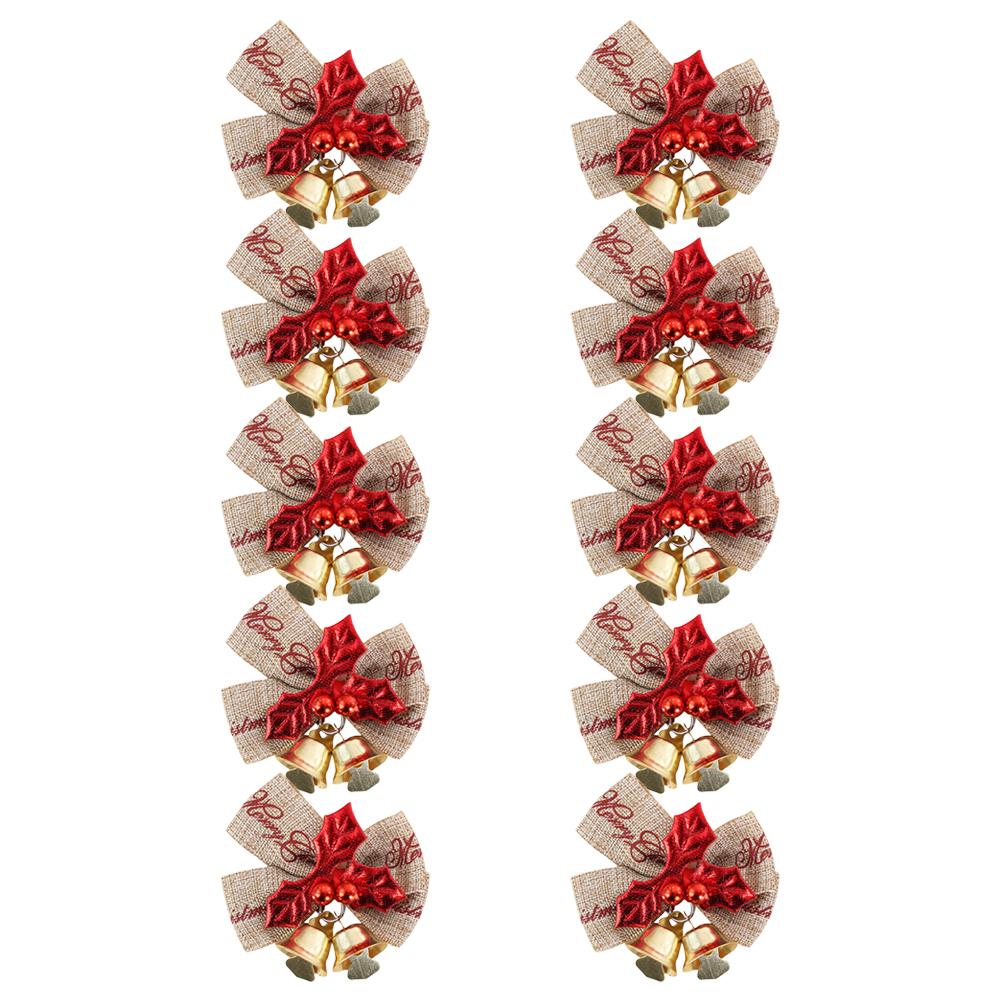 10pcs Christmas Tree Bows Variety of Styles for Festive Decor